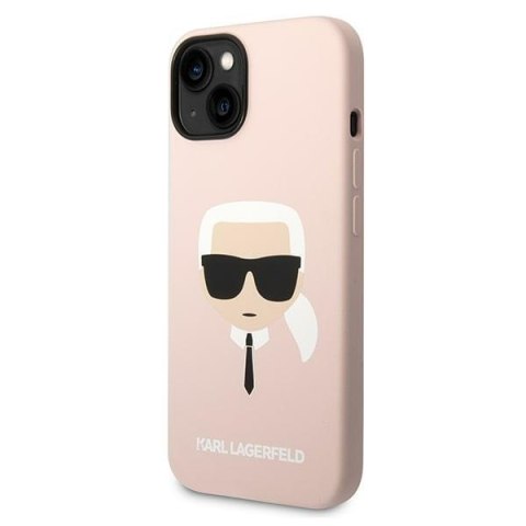 Karl Lagerfeld KLHCP14SSLKHLP iPhone 14 6,1" hardcase różowy/pink Silicone Karl`s Head