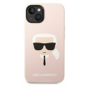 Karl Lagerfeld KLHCP14SSLKHLP iPhone 14 6,1" hardcase różowy/pink Silicone Karl`s Head