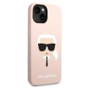 Karl Lagerfeld KLHCP14SSLKHLP iPhone 14 6,1" hardcase różowy/pink Silicone Karl`s Head