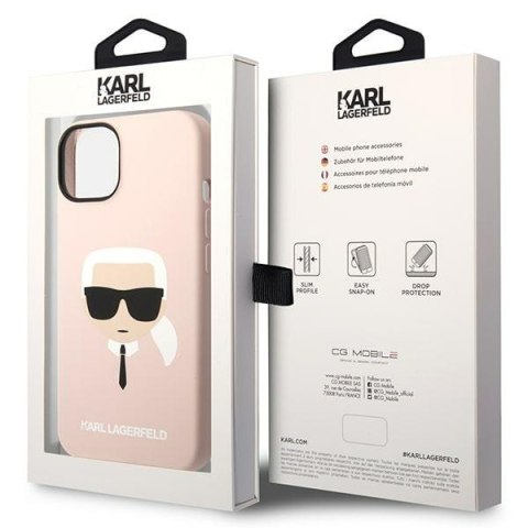 Karl Lagerfeld KLHCP14SSLKHLP iPhone 14 6,1" hardcase różowy/pink Silicone Karl`s Head