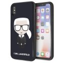 Karl Lagerfeld KLHCPXDLFKBK iPhone X/Xs navy black hard case Iconic Karl Glitter