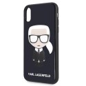 Karl Lagerfeld KLHCPXDLFKBK iPhone X/Xs navy black hard case Iconic Karl Glitter