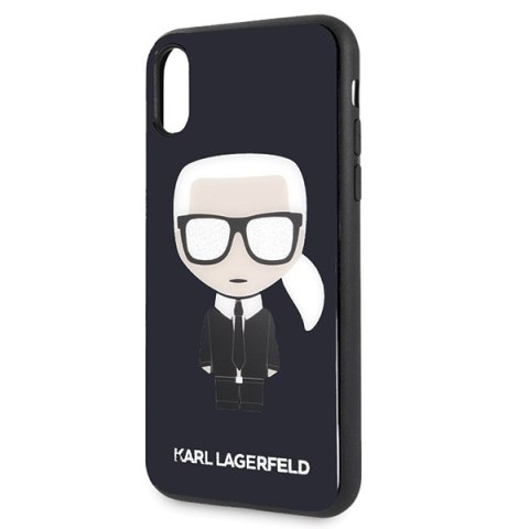 Karl Lagerfeld KLHCPXDLFKBK iPhone X/Xs navy black hard case Iconic Karl Glitter