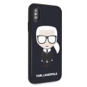 Karl Lagerfeld KLHCPXDLFKBK iPhone X/Xs navy black hard case Iconic Karl Glitter