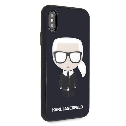 Karl Lagerfeld KLHCPXDLFKBK iPhone X/Xs navy black hard case Iconic Karl Glitter