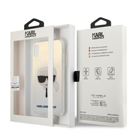 Karl Lagerfeld KLHCPXPCKHML iPhone X/Xs multicolor hardcase Iridescent Karl`s Head