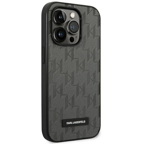 Karl Lagerfeld KLHCP14XSAKLHPG iPhone 14 Pro Max 6,7" hardcase szary/grey Saffiano Mono Metal Logo