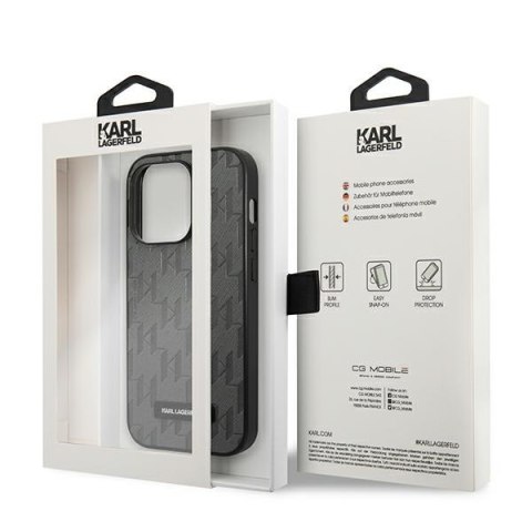 Karl Lagerfeld KLHCP14XSAKLHPG iPhone 14 Pro Max 6,7" hardcase szary/grey Saffiano Mono Metal Logo
