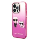 Karl Lagerfeld KLHCP14XTGKCP iPhone 14 Pro Max 6,7" hardcase różowy/pink Gradient Ikonik Karl & Choupette