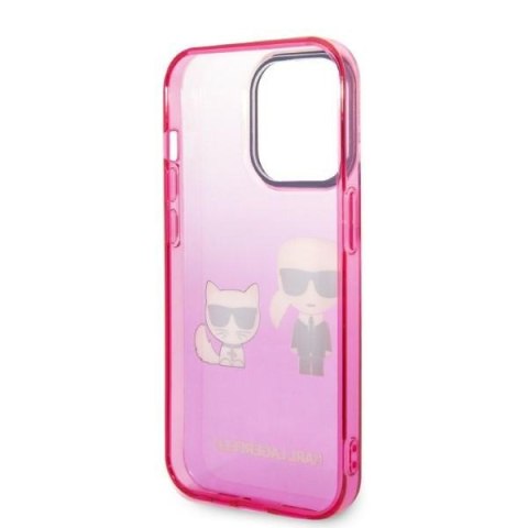 Karl Lagerfeld KLHCP14XTGKCP iPhone 14 Pro Max 6,7" hardcase różowy/pink Gradient Ikonik Karl & Choupette