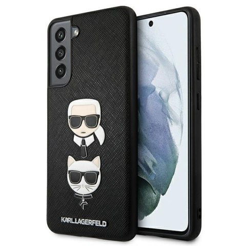 Karl Lagerfeld KLHCS21FESAKICKCBK G990 S21 FE czarny/black hardcase Saffiano Ikonik Karl&Choupette Head