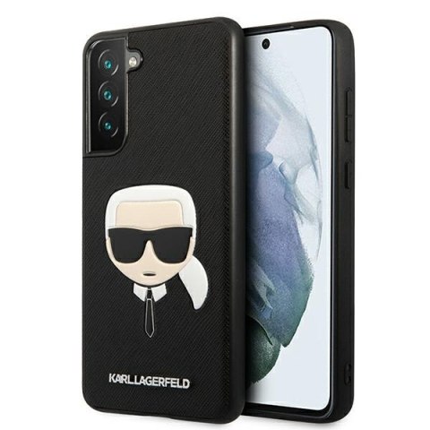 Karl Lagerfeld KLHCS21FSAKHBK G990 S21 FE czarny/black hardcase Saffiano Ikonik Karl`s Head