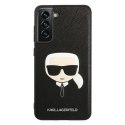 Karl Lagerfeld KLHCS21FSAKHBK G990 S21 FE czarny/black hardcase Saffiano Ikonik Karl`s Head