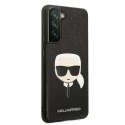 Karl Lagerfeld KLHCS21FSAKHBK G990 S21 FE czarny/black hardcase Saffiano Ikonik Karl`s Head