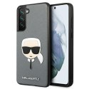 Karl Lagerfeld KLHCS21FSAKHSL G990 S21 FE srebrny/silver hardcase Saffiano Ikonik Karl`s Head