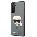 Karl Lagerfeld KLHCS21FSAKHSL G990 S21 FE srebrny/silver hardcase Saffiano Ikonik Karl`s Head