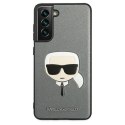 Karl Lagerfeld KLHCS21FSAKHSL G990 S21 FE srebrny/silver hardcase Saffiano Ikonik Karl`s Head