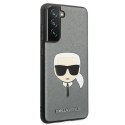 Karl Lagerfeld KLHCS21FSAKHSL G990 S21 FE srebrny/silver hardcase Saffiano Ikonik Karl`s Head