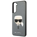 Karl Lagerfeld KLHCS21FSAKHSL G990 S21 FE srebrny/silver hardcase Saffiano Ikonik Karl`s Head