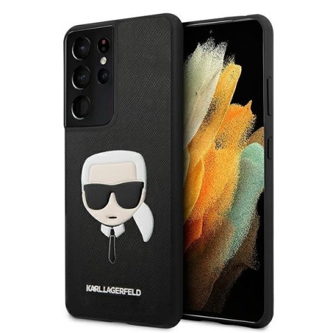 Karl Lagerfeld KLHCS21LSAKHBK S21 Ultra G998 czarny/black hardcase Saffiano Ikonik Karl`s Head