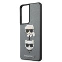 Karl Lagerfeld KLHCS21LSAKICKCSL S21 Ultra G998 srebrny/silver hardcase Saffiano Ikonik Karl&Choupette Head