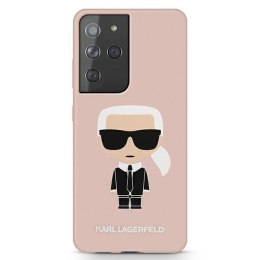 Karl Lagerfeld KLHCS21LSLFKPI S21 Ultra G998 hardcase jasnoróżowy/pink Silicone Iconic