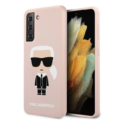 Karl Lagerfeld KLHCS21MSLFKPI S21+ G996 hardcase jasnoróżowy/pink Silicone Iconic