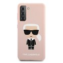 Karl Lagerfeld KLHCS21MSLFKPI S21+ G996 hardcase jasnoróżowy/pink Silicone Iconic