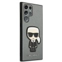 Karl Lagerfeld KLHCS22LOKPG S908 S22 Ultra srebrny/silver hardcase Saffiano Ikonik Karl`s Patch