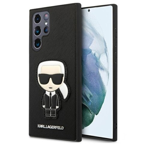 Karl Lagerfeld KLHCS22LOKPK S908 S22 Ultra czarny/black hardcase Saffiano Ikonik Karl`s Patch