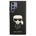 Karl Lagerfeld KLHCS22LOKPK S908 S22 Ultra czarny/black hardcase Saffiano Ikonik Karl`s Patch