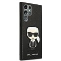 Karl Lagerfeld KLHCS22LOKPK S908 S22 Ultra czarny/black hardcase Saffiano Ikonik Karl`s Patch