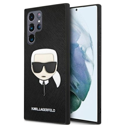 Karl Lagerfeld KLHCS22LSAKHBK S908 S22 Ultra czarny/black hardcase Saffiano Ikonik Karl`s Head