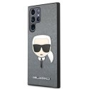 Karl Lagerfeld KLHCS22LSAKHSL S908 S22 Ultra srebrny/silver hardcase Saffiano Ikonik Karl`s Head