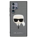 Karl Lagerfeld KLHCS22LSAKHSL S908 S22 Ultra srebrny/silver hardcase Saffiano Ikonik Karl`s Head