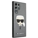 Karl Lagerfeld KLHCS22LSAKHSL S908 S22 Ultra srebrny/silver hardcase Saffiano Ikonik Karl`s Head