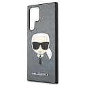 Karl Lagerfeld KLHCS22LSAKHSL S908 S22 Ultra srebrny/silver hardcase Saffiano Ikonik Karl`s Head