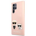 Karl Lagerfeld KLHCS22LSSKCI S22 Ultra S908 hardcase jasnoróżowy/light pink Silicone Ikonik Karl & Choupette