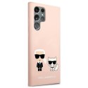 Karl Lagerfeld KLHCS22LSSKCI S22 Ultra S908 hardcase jasnoróżowy/light pink Silicone Ikonik Karl & Choupette