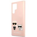 Karl Lagerfeld KLHCS22LSSKCI S22 Ultra S908 hardcase jasnoróżowy/light pink Silicone Ikonik Karl & Choupette