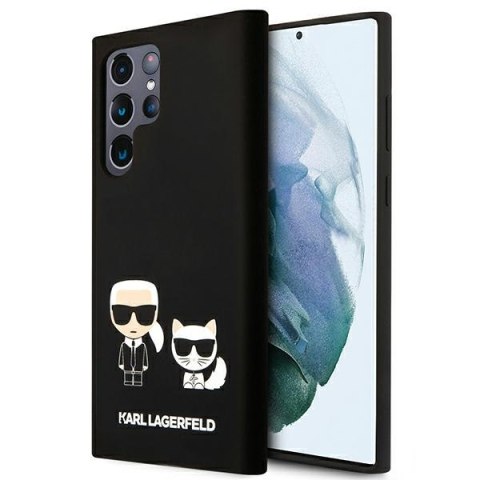 Karl Lagerfeld KLHCS22LSSKCK S22 Ultra S908 hardcase czarny/black Silicone Karl & Choupette