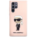 Karl Lagerfeld KLHCS23LSNIKBCP Sam S23 Ultra S918 hardcase różowy/pink Silicone Ikonik