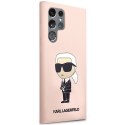 Karl Lagerfeld KLHCS23LSNIKBCP Sam S23 Ultra S918 hardcase różowy/pink Silicone Ikonik