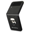 Karl Lagerfeld KLHCZF4IKMSBK F721 Z Flip 4 czarny/black book Saffiano Ikonik Metal