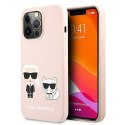 Karl Lagerfeld KLHMP13LSSKCI iPhone 13 Pro / 13 6,1" hardcase jasnoróżowy/light pink Silicone Ikonik Karl & Choupette Magsafe