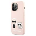 Karl Lagerfeld KLHMP13LSSKCI iPhone 13 Pro / 13 6,1" hardcase jasnoróżowy/light pink Silicone Ikonik Karl & Choupette Magsafe