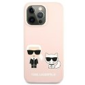 Karl Lagerfeld KLHMP13LSSKCI iPhone 13 Pro / 13 6,1" hardcase jasnoróżowy/light pink Silicone Ikonik Karl & Choupette Magsafe