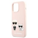 Karl Lagerfeld KLHMP13LSSKCI iPhone 13 Pro / 13 6,1" hardcase jasnoróżowy/light pink Silicone Ikonik Karl & Choupette Magsafe