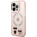 Karl Lagerfeld KLHMP14LHKCP iPhone 14 Pro 6,1" hardcase różowy/pink Karl & Choupette Aluminium Magsafe