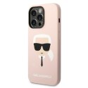 Karl Lagerfeld KLHMP14LSLKHLP iPhone 14 Pro 6,1" hardcase jasnoróżowy/light pink Silicone Karl`s Head Magsafe